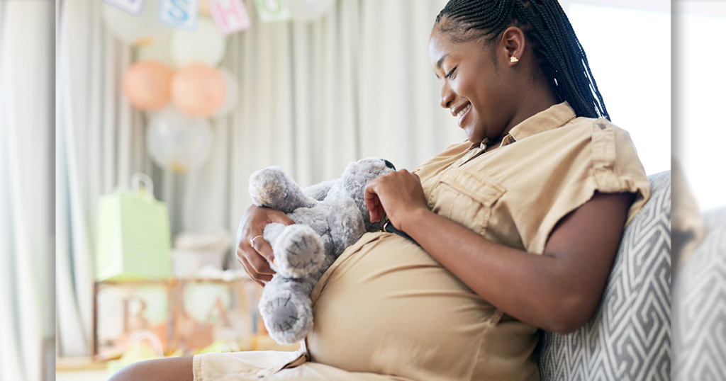 pregnant woman at baby shower