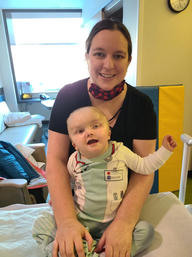 Carter and his mom, Lisa, six-weeks after his procedure