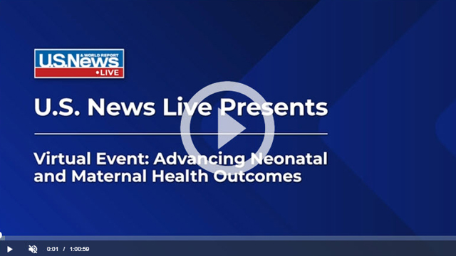 Screenshot of video for virtual event on neonatal and maternal health outcomes