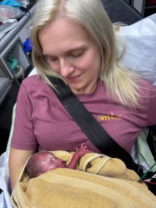 Brittney holding Owen