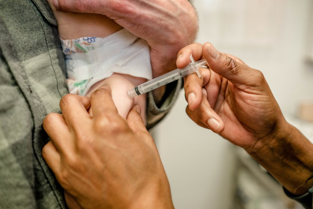 baby getting immunization