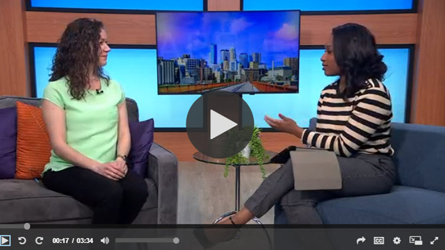 Dr. Cassie Bigelow with reporter on Kare 11