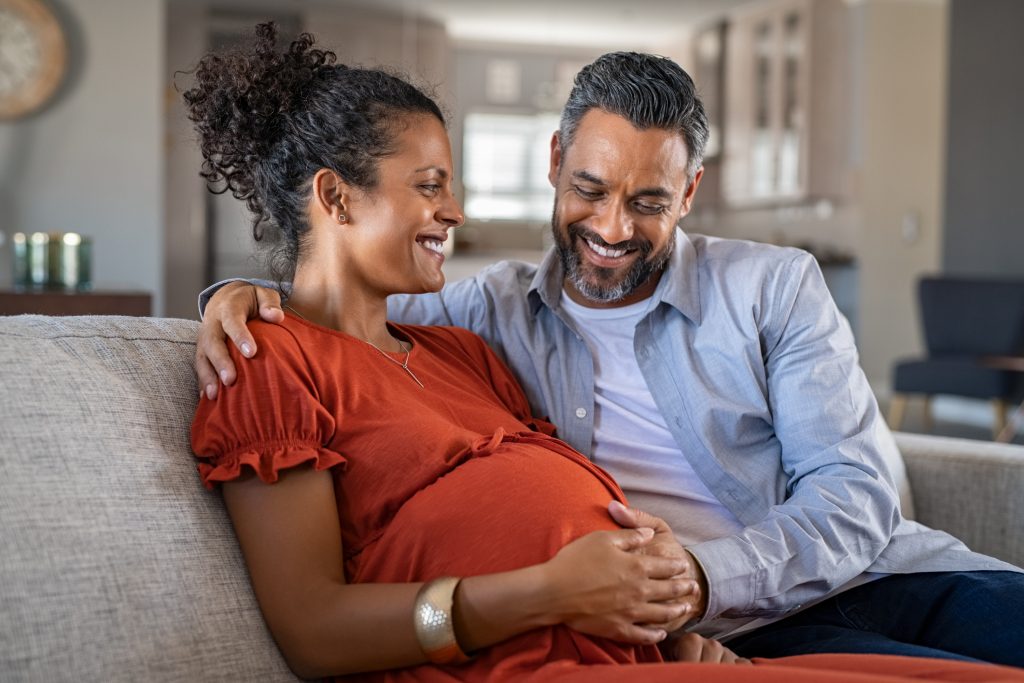 Happy couple expecting baby