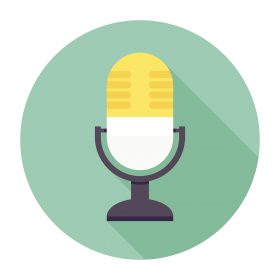a microphone icon