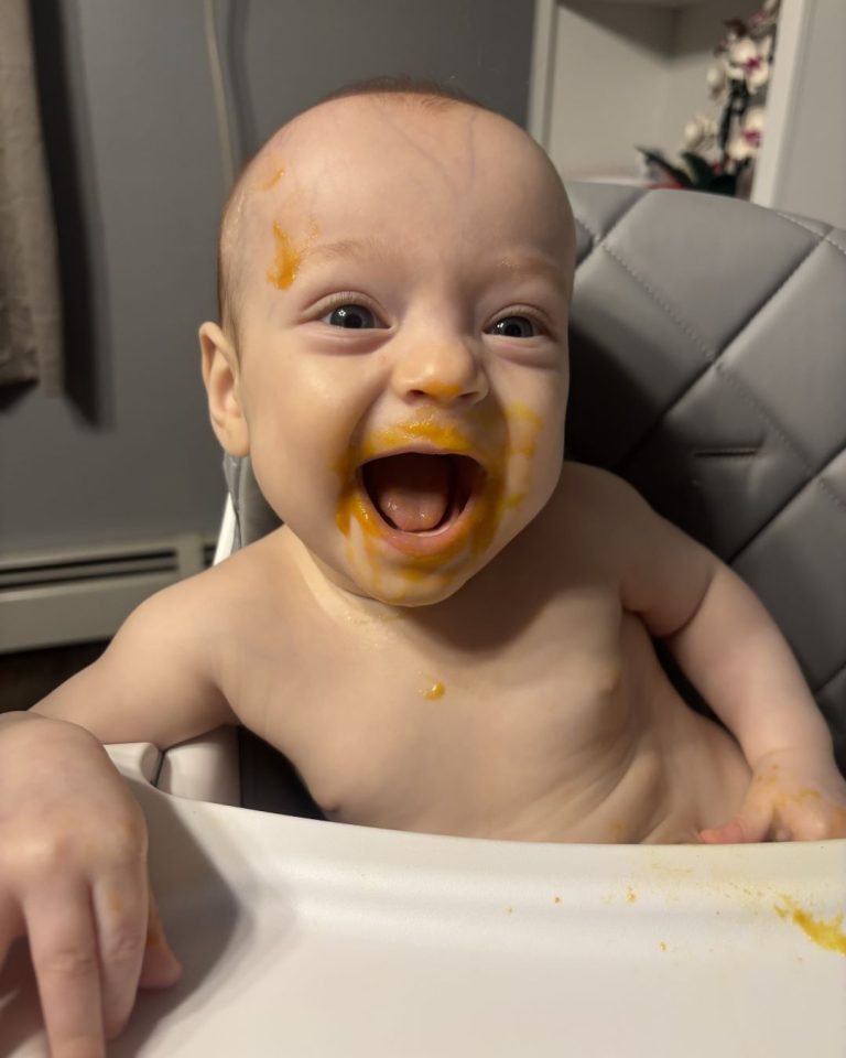Baby Owen in high chair
