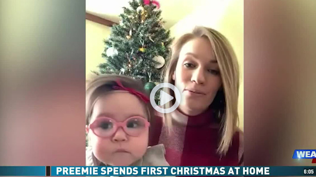 Preemie spends first Christmas at home