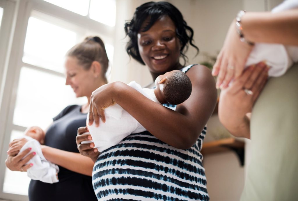 woman in birthing classes