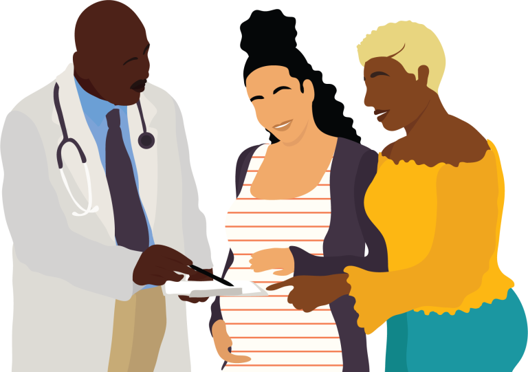 Provider speaking with a family